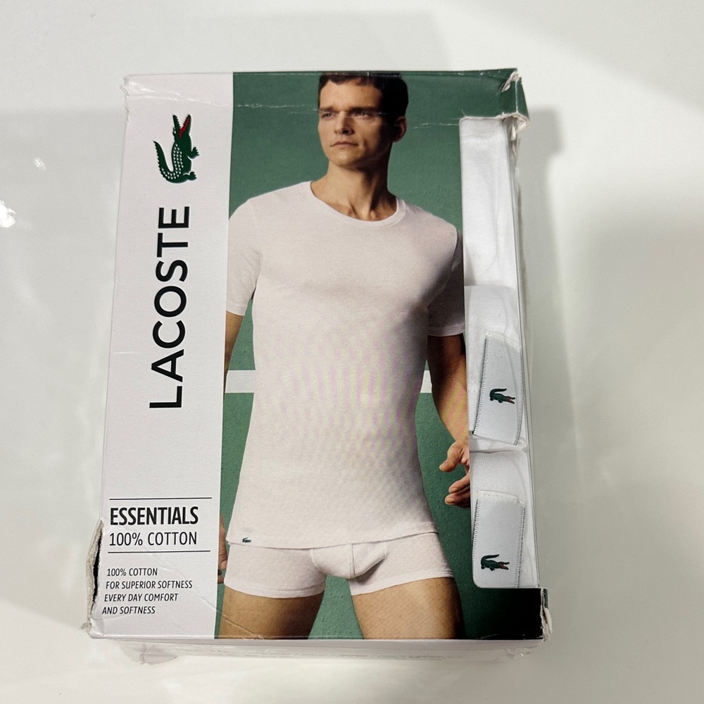 Lacoste Men's White Cotton Undershirt